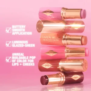 Charlotte Tilbury  Unreal Lip + Cheek Glow Blush Stick with Hyaluronic Acid